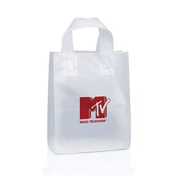 Frosted Plastic Shopping Bag - 8" x 10"
