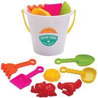 Beach Bucket Includes Colorful Tools for Molding Sand