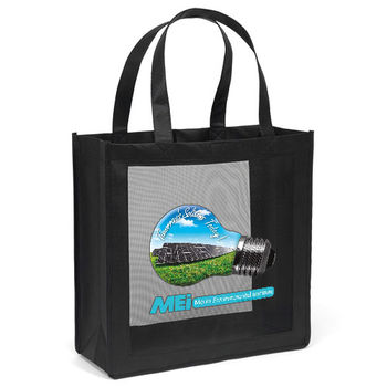 13" x 13" Non-Woven Tote with Mesh Panel and 18" Handles - Full Color Printing