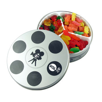 Small Movie Reel Tin Filled with Candy