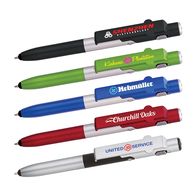4-in-1 Ballpoint Stylus Pen with LED Light and Phone Stand (Combo Tip)