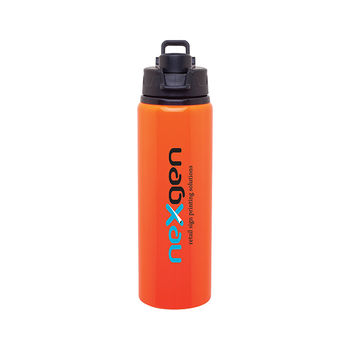28 oz Aluminum Single-Wall Water Bottle with Threaded Flip-Top Lid