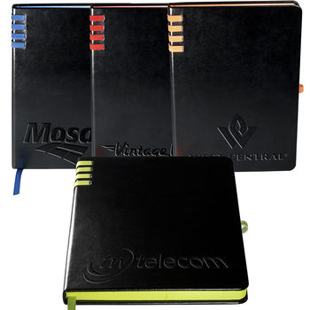 5.75" x 8.25" Bound Journal with Elastic Stripe Accents and Matching Color Paper Edges
