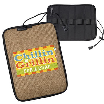 Neoprene Roll-Up Tech Case with Burlap Accents (Ships flat!)