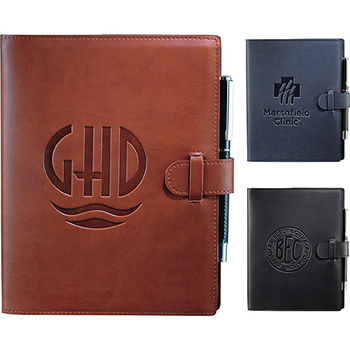 6.5" x 8.25" Bound Refillable Soft Cover Journal with Tab and Loop Closure