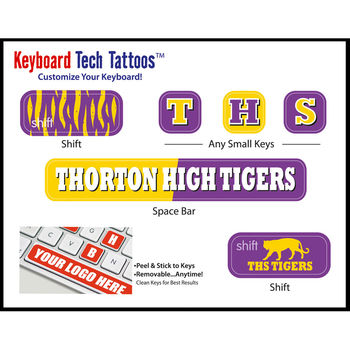 Tech Tattoos with Full-Color Printing for Keyboards ("Own" a Letter on the Keyboard) - 4.5" x 3.5" Sheet of Decals (Ultra Removable)