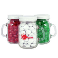 4.5 oz. Glass Mini Mason Jar Filled with Chocolate Buttons in Your Corporate Colors