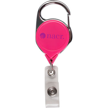 Retractable Badge Reel with Carabiner - Round