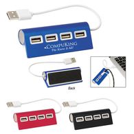 4-Port Aluminum USB Hub - Angled