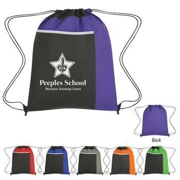 14" x 17.75" Non-Woven Drawstring Pack With Large Front Pocket