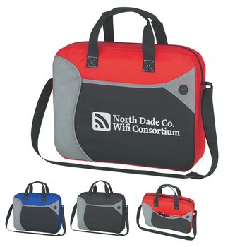 12.5" x 15" Non-Woven and Polyester Wave Briefcase/Messenger Bag