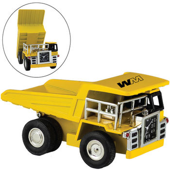 Yellow Dump Truck Desk Clock