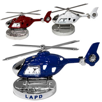 Die-Cast Metal Helicopter Desk Clock