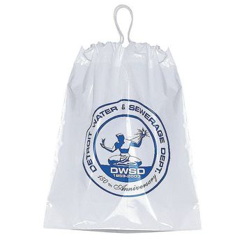 12" x 16" Plastic Bag with Cotton Drawstring