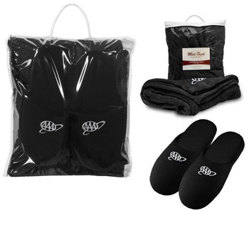 50" x 60" Cozy Blanket and Slippers Gift Set