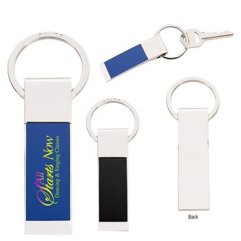Two-Tone Rectangle Keychain