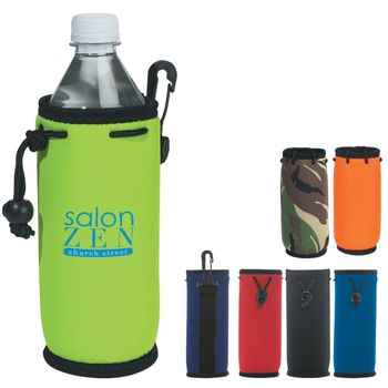 Cooler for 20 oz Water Bottle with Swivel Clip, Belt Loop And Drawstring