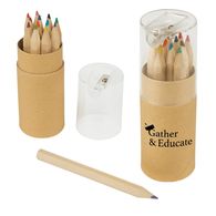12-Piece Colored Small Pencils Tube With Sharpener