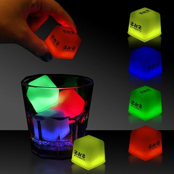 1" Plastic Ice Cubes (Glow-Stick Powered, Single Use)