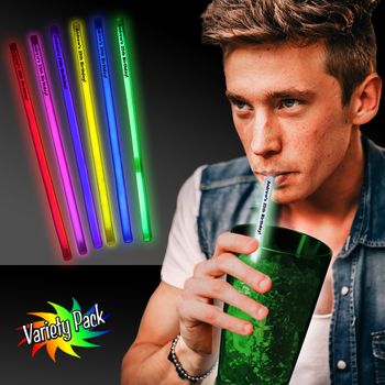 9" Plastic Straws (Glow-Stick Powered, Single Use)