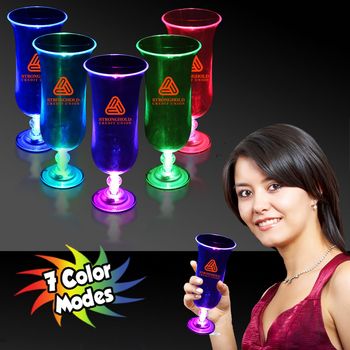 16 oz Plastic Light-Up Hurricane Glass with Multi-Color LEDs
