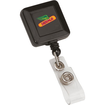 Retractable Badge Reel - PLASTIC, Square - GOOD