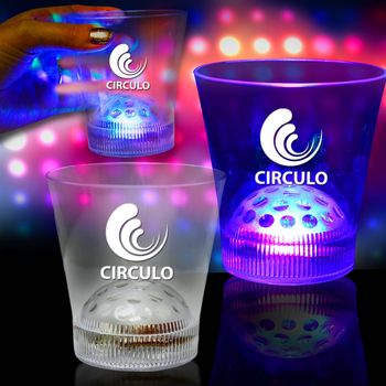 9 oz Plastic  Light-Up Disco Ball Rocks Glass with Multi-Color LEDs