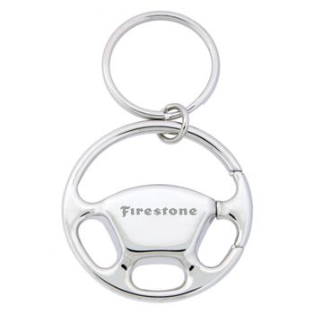 Polished Chrome Steering Wheel Keychain