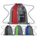 14" x 17" Polyester Drawstring Cinch Backpack with Clear Pocket - Stadium Security Approved 