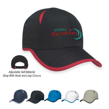 Moisture-Wicking Breathable Lightweight-Polyester Cap with Jersey Mesh Vents and Velcro&reg Closure - GOOD