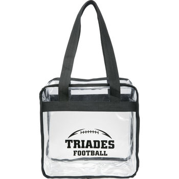 12" x 12" x 6" Clear Zippered Event Tote - Stadium Security Approved 
