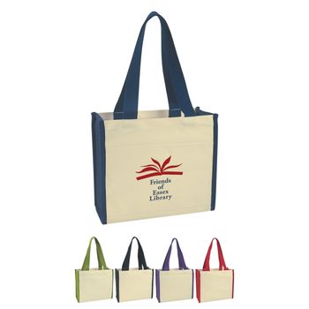 14" x 12" 12 oz Cotton Canvas Tote Bag, 27" Handles