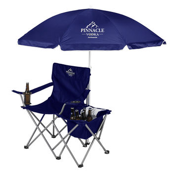 Vacation Chair with Umbrella and 12 Can Cooler