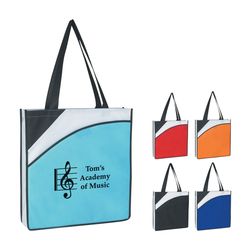 15" x 16" Non-Woven 3-Tone Conference Tote Bag with 24" Handles