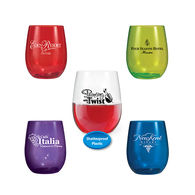 12 oz. Stemless PLASTIC Wine Glass