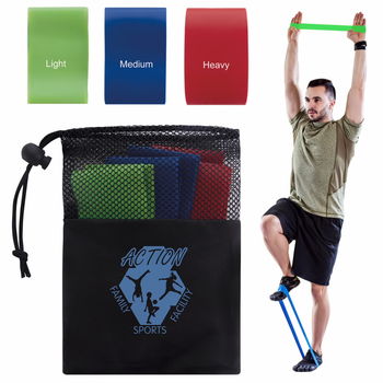 Elastic Exercise or Yoga Resistance Bands Set of 3 (Light, Medium, Heavy)