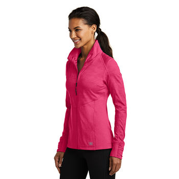 Ogio&reg; Ladies' Strechy Full-Zip Jacket with Reflective Details and Mitten Sleeves