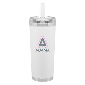 24 oz Hot/Cold Vacuum Insulated Tumbler with Silicone Straw
