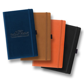 5.75" x 8" Bound Journal with BLANK PAGES, "Often Mistaken for Leather" Hard Cover, Pen Loop, Elastic Band and Ribbon Bookmark