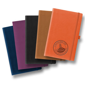 5.75" x 8" Bound Journal with GRAPH PAGES, "Often Mistaken for Leather" Hard Cover, Pen Loop, Elastic Band and Ribbon Bookmark