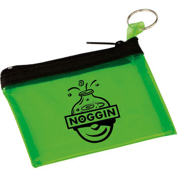 4.5" x 3" Translucent PVC Zippered Pouch with Keytag
