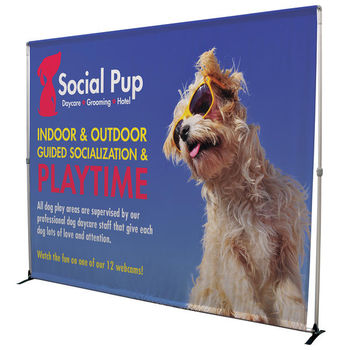 10’ Wide Adjustable and Expandable 1-SIDED POLYESTER Backdrop Kit for Zoom Meetings or Event Photo Shots