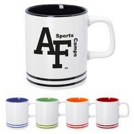 10 oz Double-Stripe Collegiate-Look Ceramic Mug