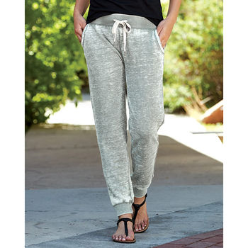 Ladies' Acid Wash Burnout Fleece Jogger Pants