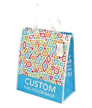 13.75" x 15.75"  Laminated Grocery Tote with All-Over Full Color Printing (Longer Ship)