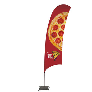 15' Razor Sail Sign with Full Color Printing and Cross Base (Single-Sided)