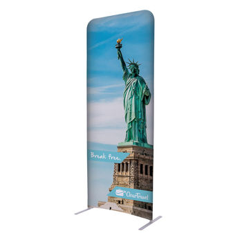 36" x 90" Lightweight, Easy to Assemble and Swap-Out 2-SIDED POLYESTER Banner/Wall Kit 