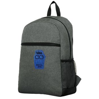 Flush-Front Snow Canvas Backpack with Faux-Leather Logo Patch - Holds 15" Laptops (NFC Capable)