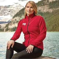 Quick Ship LADIES' Full-Zip Microfleece with Retail Inspired Contrast Stitching and Thumb Grabs - GOOD