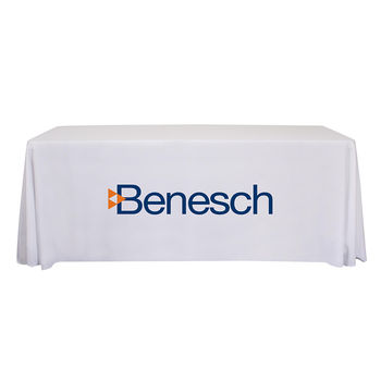 Standard 6' Flame-Retardant Table THROW with Full-Color Imprint on Front - Closed Back